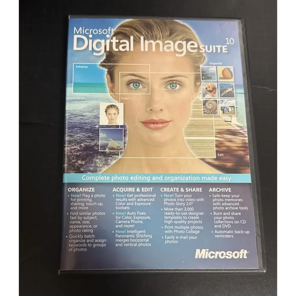 Microsoft Digital Image Suite 10 Photo Editing Software Windows 98 ME 2000 XP